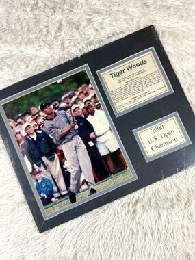 Vintage 11" x 14" Tiger Woods 2000 US Open Champion PGA/International Tours Art